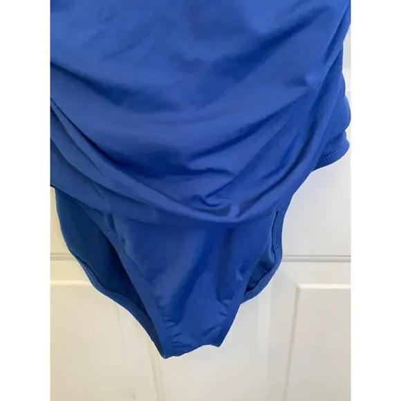 Bleu Rod Beattie Ring Me Up Over-The-Shoulder One-Piece Navy 10 Swimsuit NWTs - Picture 8 of 10